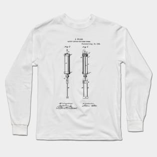 Safety Device for Range door Vintage Patent Hand Drawing Long Sleeve T-Shirt